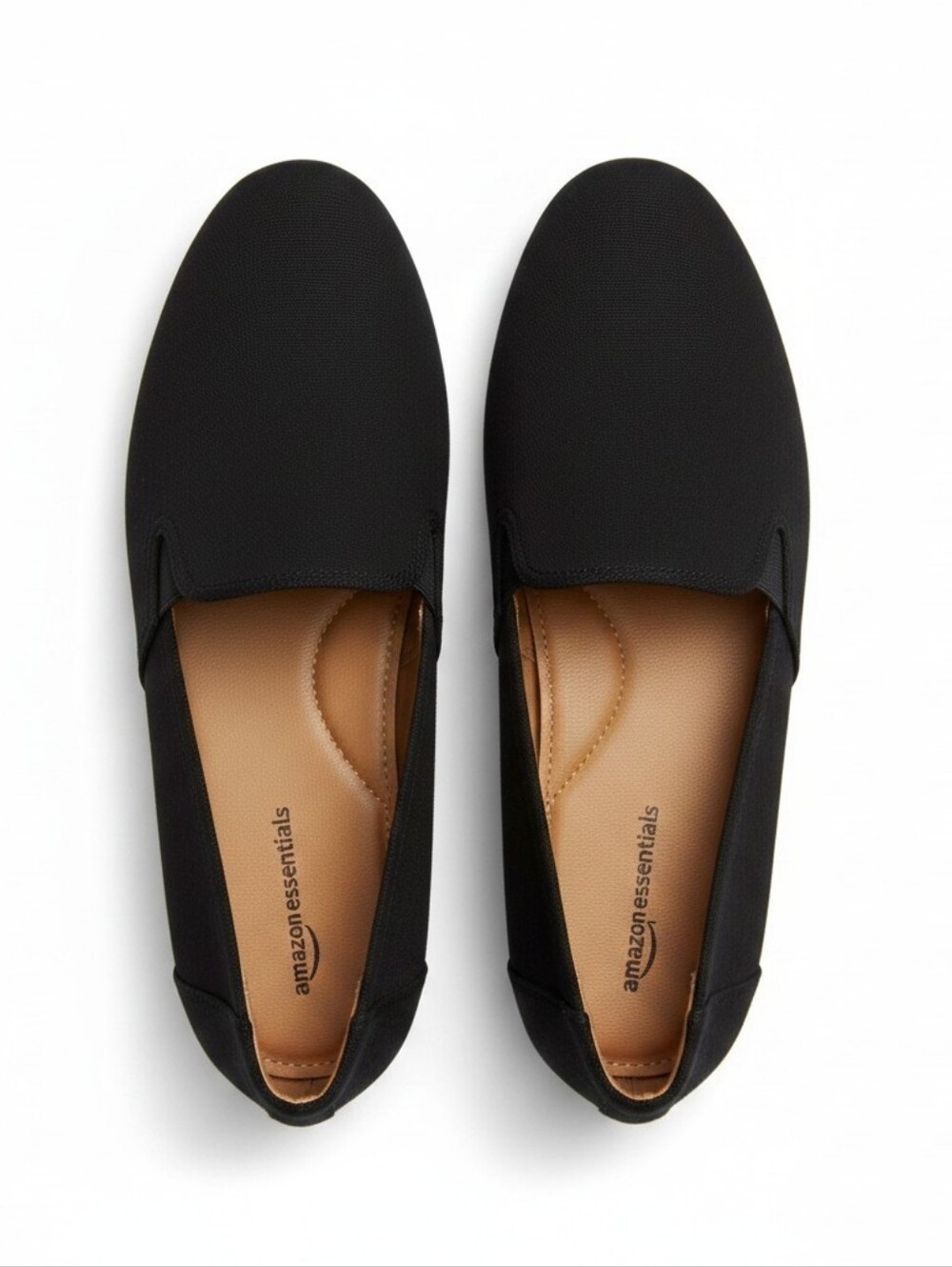 Amazon Essentials Women’s Black Slip-On Flats Round Toe Rubber Outsole